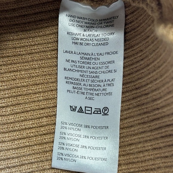 Maeve Anthropologie Ribbed Mock Neck Boxy Sweater In Honey - Size Large - Picture 6 of 7